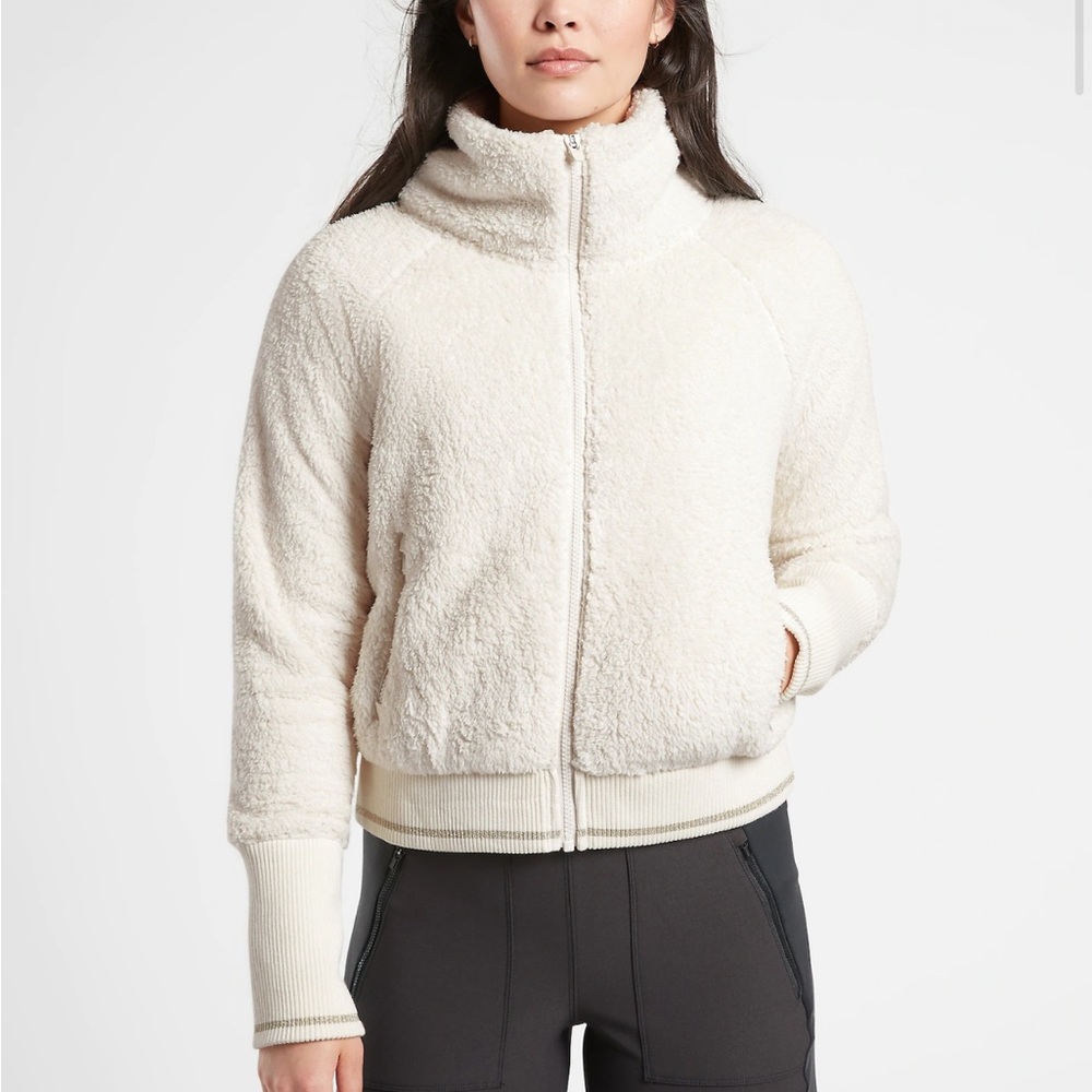 Athleta Tugga Sherpa Jacket in White